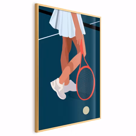Poster med ram - Tennis player with a red racket