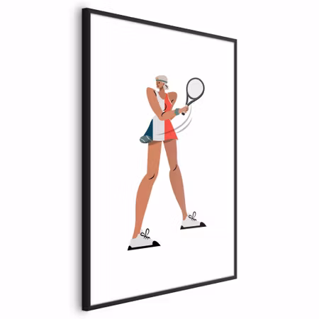 Poster med ram - Tennis player with a racket on a