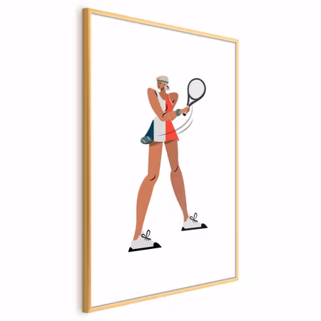 Poster med ram - Tennis player with a racket on a