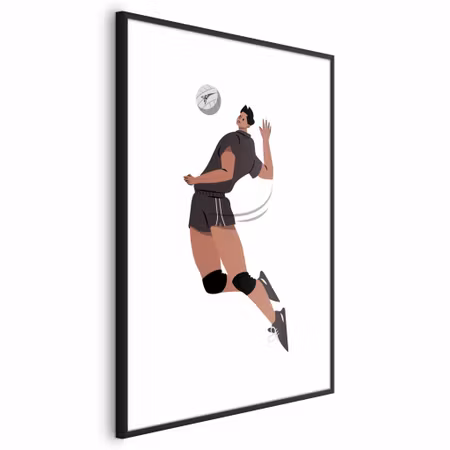 Poster med ram - Volleyball player on a light