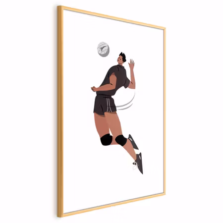 Poster med ram - Volleyball player on a light