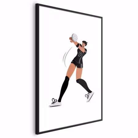 Poster med ram - Illustration - female volleyball