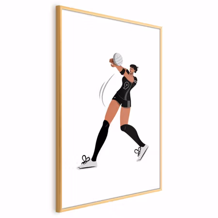 Poster med ram - Illustration - female volleyball