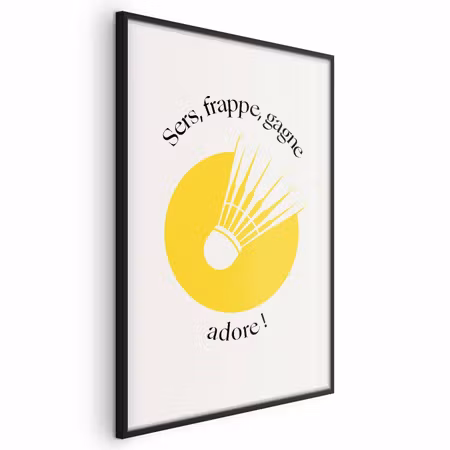 Poster med ram - Shuttlecock against the yellow