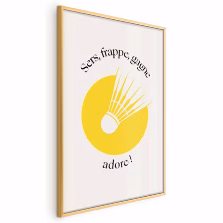 Poster med ram - Shuttlecock against the yellow