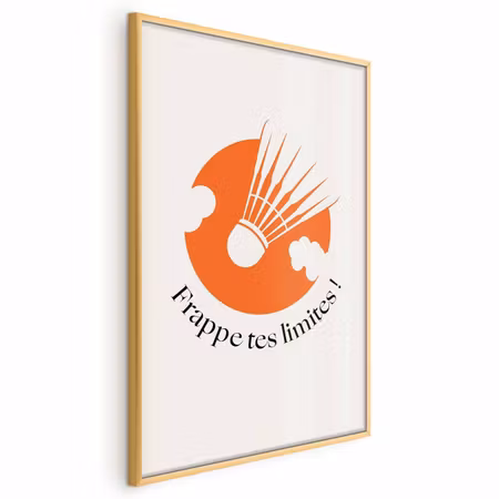 Poster med ram - Shuttlecock against the orange