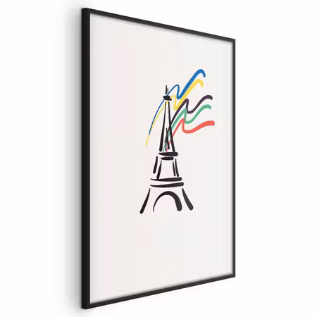 Poster med ram - Eiffel tower and colors