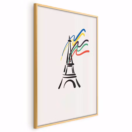 Poster med ram - Eiffel tower and colors