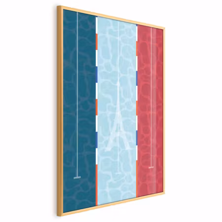 Poster med ram - Illustration of a pool against