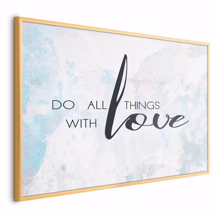 Poster med ram - Do all things with love