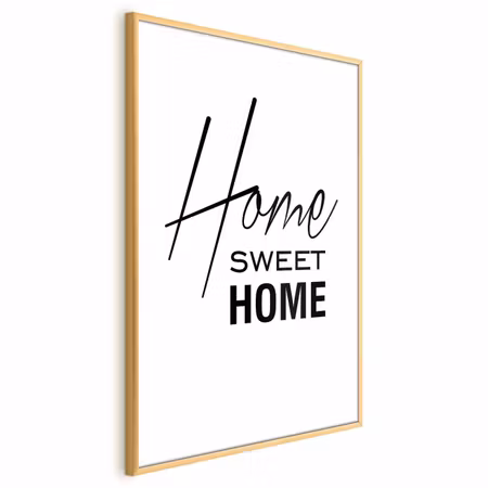 Poster med ram - Black and white home sweet home