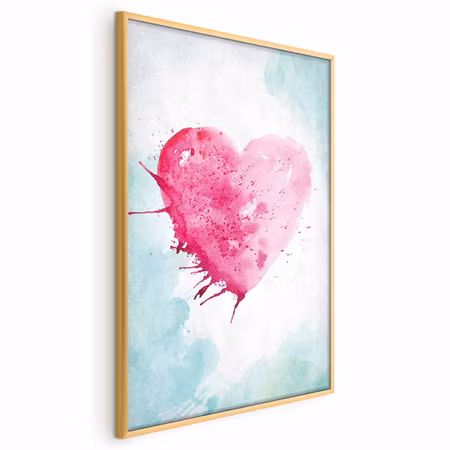 Poster med ram - Watercolor heart