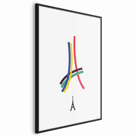 Poster med ram - Eiffel tower - colored graphic