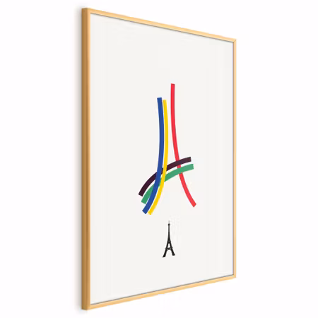 Poster med ram - Eiffel tower - colored graphic