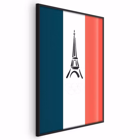 Poster med ram - Graphic eiffel tower against the