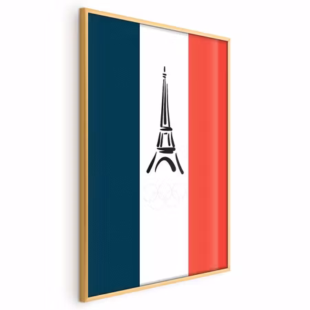 Poster med ram - Graphic eiffel tower against the