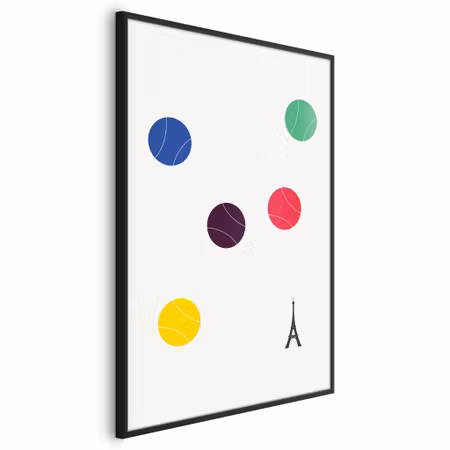 Poster med ram - Eiffel tower and colorful tennis