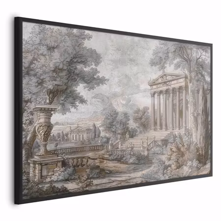 Poster med ram - Temple on the hill - greek in