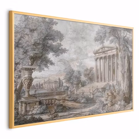 Poster med ram - Temple on the hill - greek in
