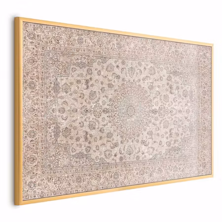 Poster med ram - Sand carpet - worn persian rug
