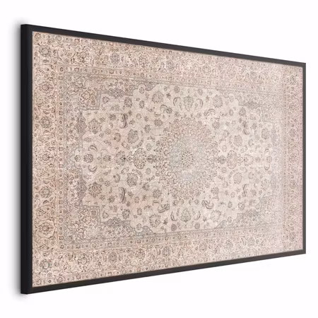 Poster med ram - Sand carpet - worn persian rug