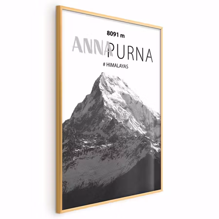 Poster med ram - Majestic mountain peak annapurna