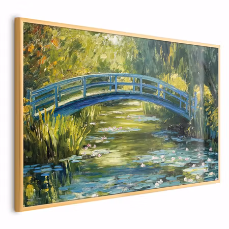 Poster med ram - Impressionist bridge - painting