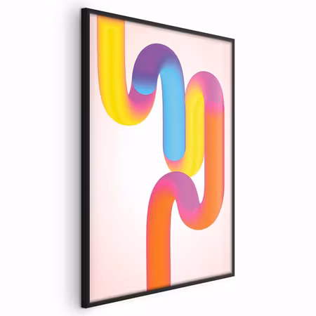 Poster med ram - Rainbow tubes - abstract with