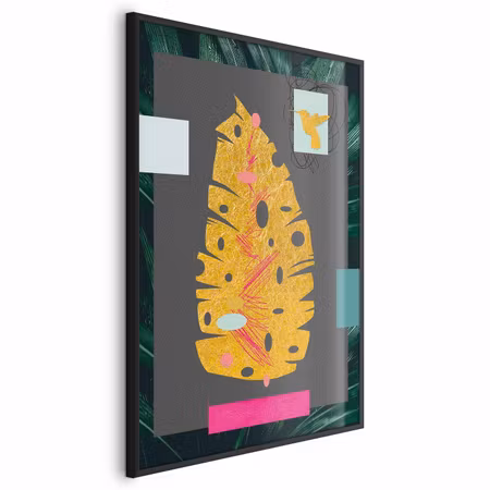 Poster med ram - Golden leaf