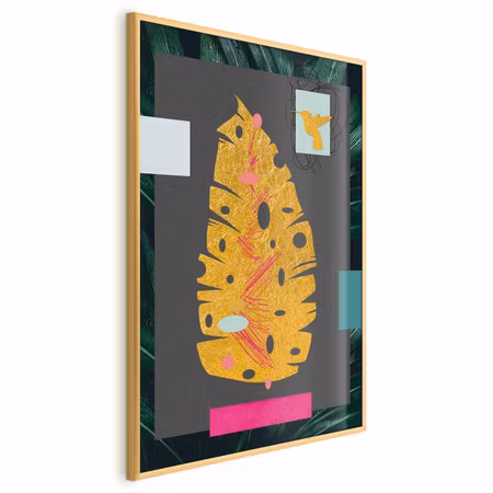 Poster med ram - Golden leaf