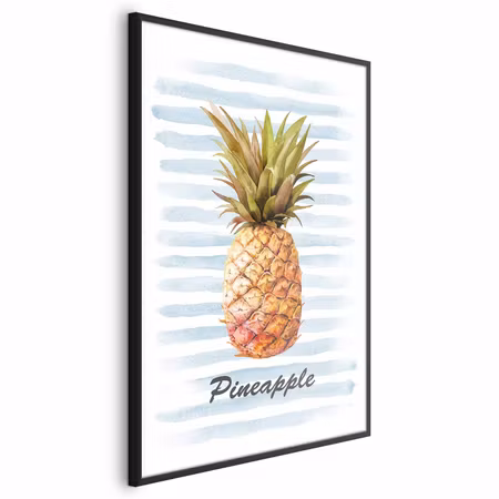 Poster med ram - Pineapple and stripes