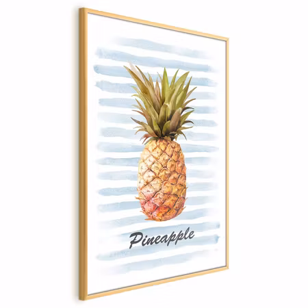 Poster med ram - Pineapple and stripes