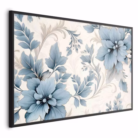 Poster med ram - Turquoise ornamental retro