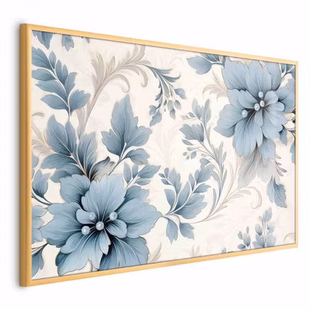 Poster med ram - Turquoise ornamental retro
