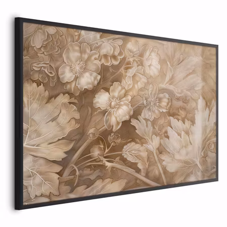 Poster med ram - Ornamental floral carvings