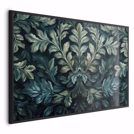 Poster med ram - Victorian leaves in dark greens