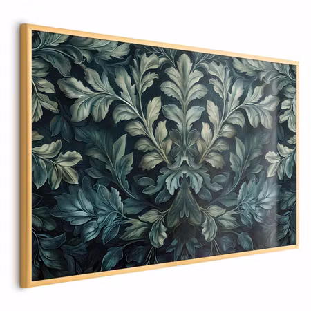Poster med ram - Victorian leaves in dark greens