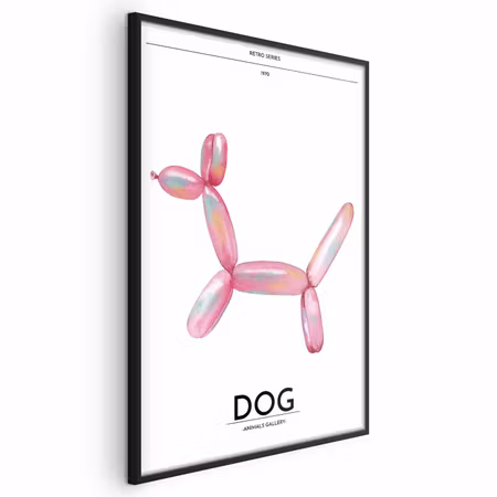 Poster med ram - Holo-dog - colorful retro dog