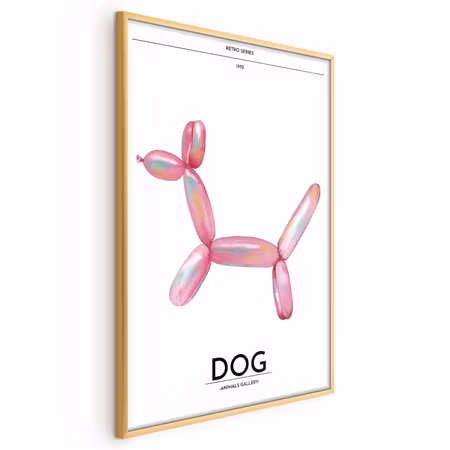Poster med ram - Holo-dog - colorful retro dog