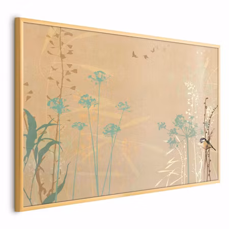 Poster med ram - Bird on a meadow