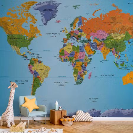 Fototapeter - World Map Colourful Geography