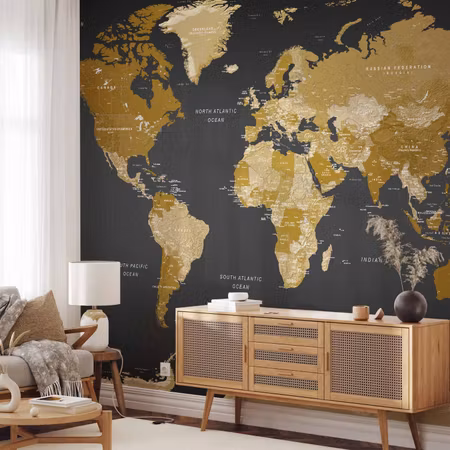 Fototapeter - World Map Modern Geography