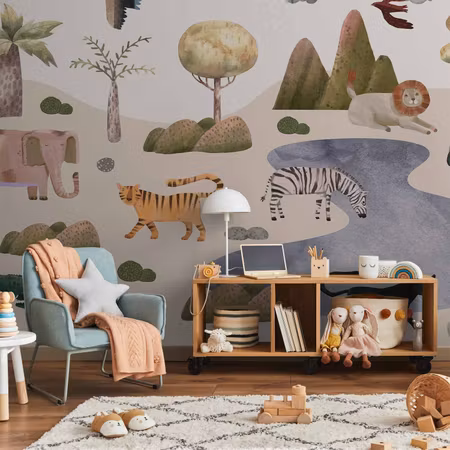 Fototapeter - Africa for Toddlers Savannah Animals