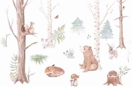Fototapeter - Subtle Illustration with Forest