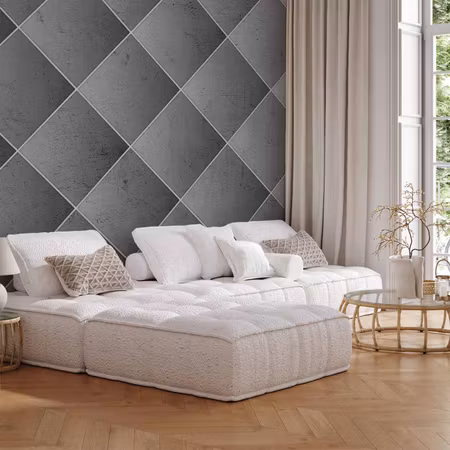 Fototapeter - Grey Symmetry Geometric Concrete