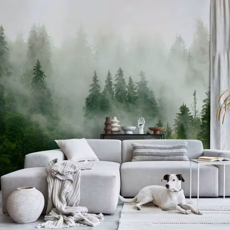 Fototapeter - Mountain Forest Green