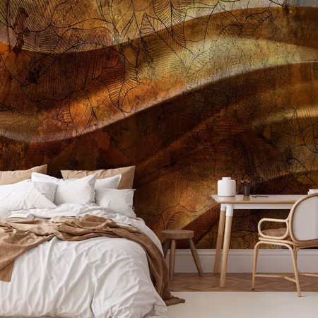 Fototapeter - Liquid Gold Abstract Wavy