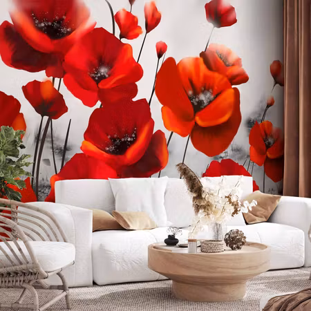 Fototapeter - Poppies in the Moonlight