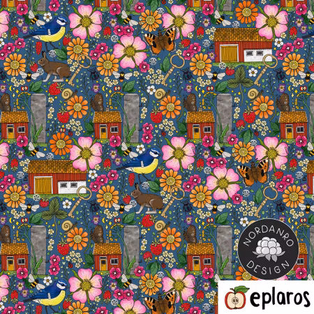 Grusväg Deep Blue (03) Poplin