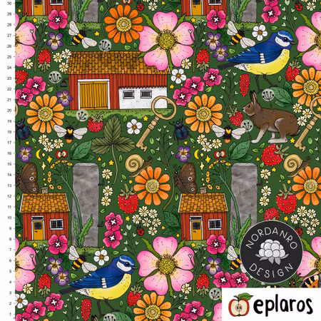 Grusväg Dark Green (10) Poplin